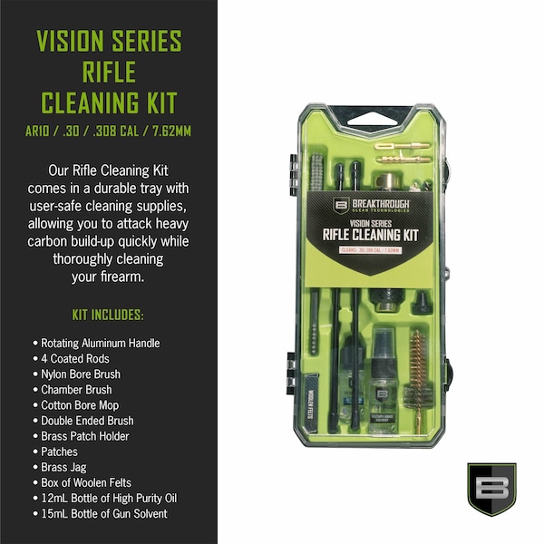 Vision Series Rifle Cleaning Kit, AR-10 & .30 Caliber, Multi-Color